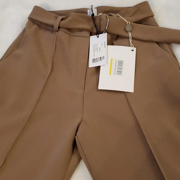 NWT Iris & Ink Kolka cropped belted wide-leg pants sz 4 - Picture 5 of 8